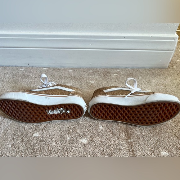 Vans Old School Glitter Skate Shoe Girls Sz 1 - Picture 5 of 5